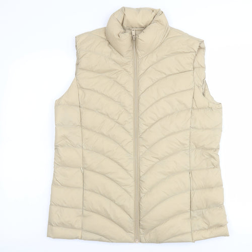 Marks and Spencer Womens Beige Gilet Jacket Size 12 Zip