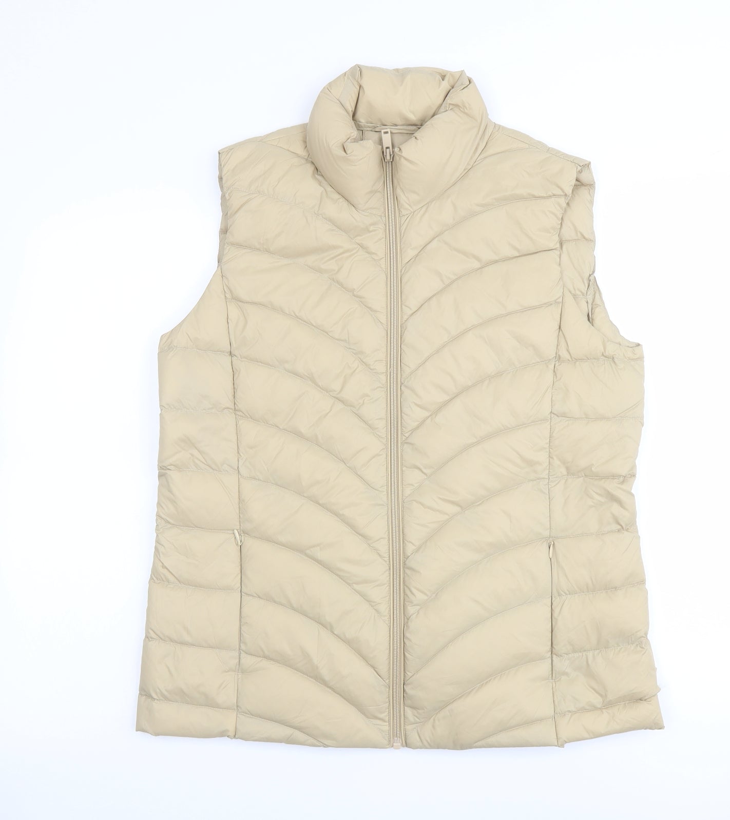 Marks and Spencer Womens Beige Gilet Jacket Size 12 Zip