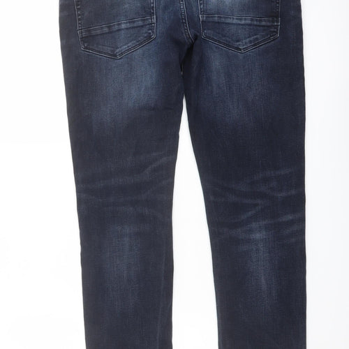 Born Rich Mens Blue Cotton Skinny Jeans Size 34 in L32 in Regular Button