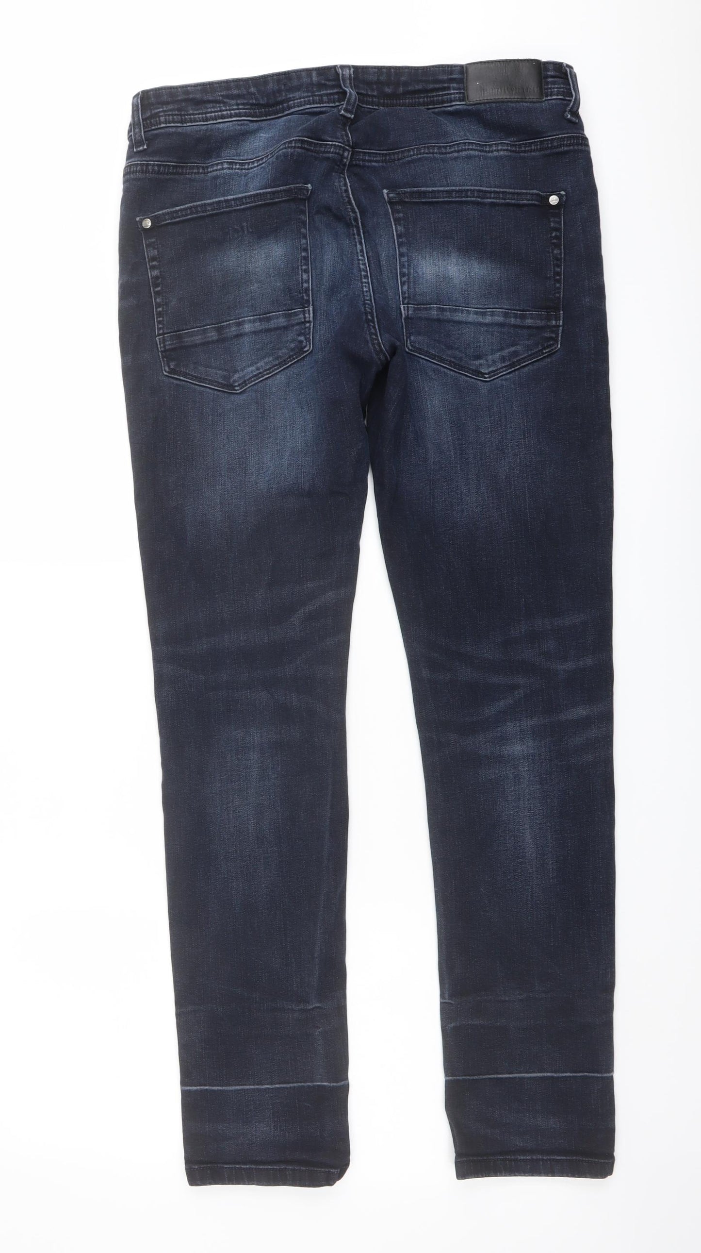 Born Rich Mens Blue Cotton Skinny Jeans Size 34 in L32 in Regular Button