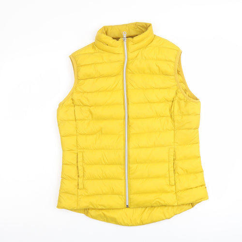 Marks and Spencer Womens Yellow Gilet Jacket Size 12 Zip