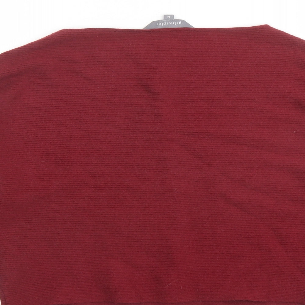 Principles Womens Red Round Neck Viscose Pullover Jumper Size M
