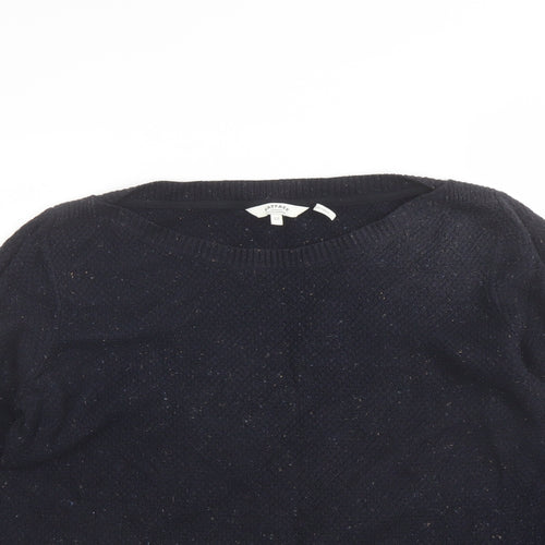 Fat Face Womens Blue Round Neck Cotton Pullover Jumper Size 12