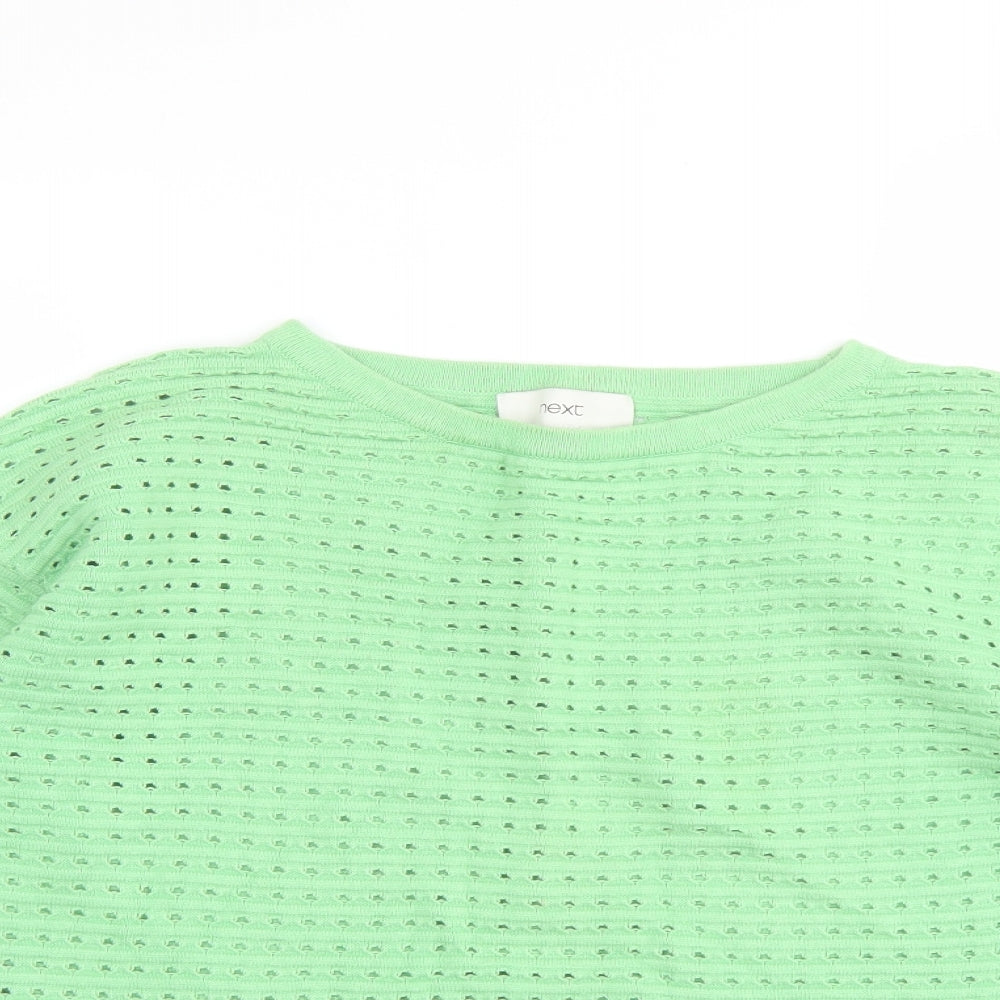 NEXT Womens Green Round Neck Cotton Pullover Jumper Size 10