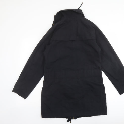 Monsoon Womens Black Overcoat Coat Size 12 Zip
