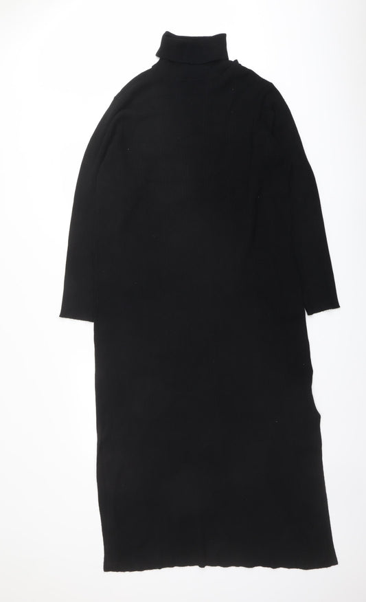 Marks and Spencer Womens Black Viscose A-Line Size 20 Roll Neck Pullover