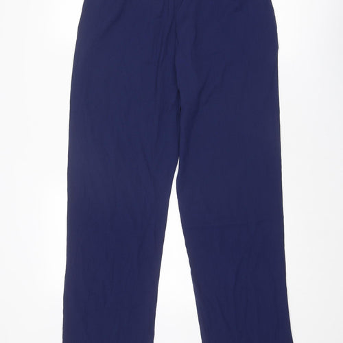 Damart Womens Blue Polyester Jogger Trousers Size 14 L28 in Regular Drawstring