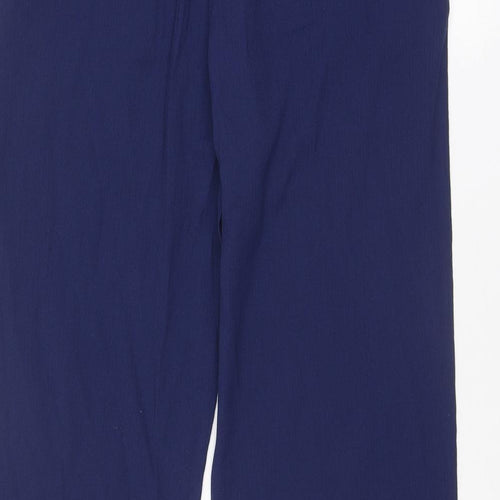 Damart Womens Blue Polyester Jogger Trousers Size 14 L28 in Regular Drawstring