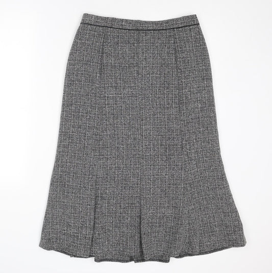 Eastex Womens Grey Geometric Polyester Swing Skirt Size 12 Zip