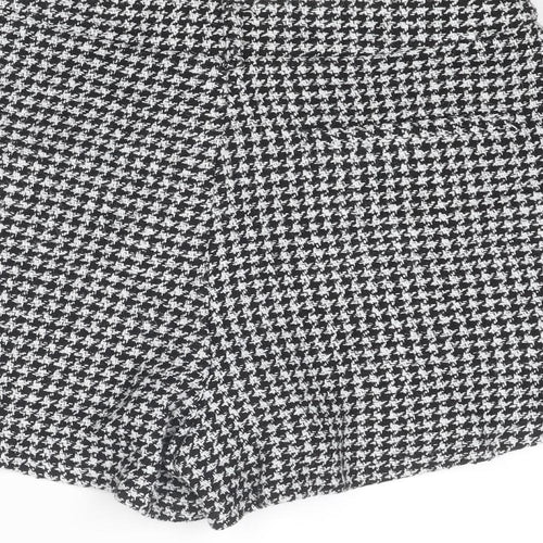 New Look Womens Black Houndstooth Polyester Basic Shorts Size 12 L3 in Regular Zip