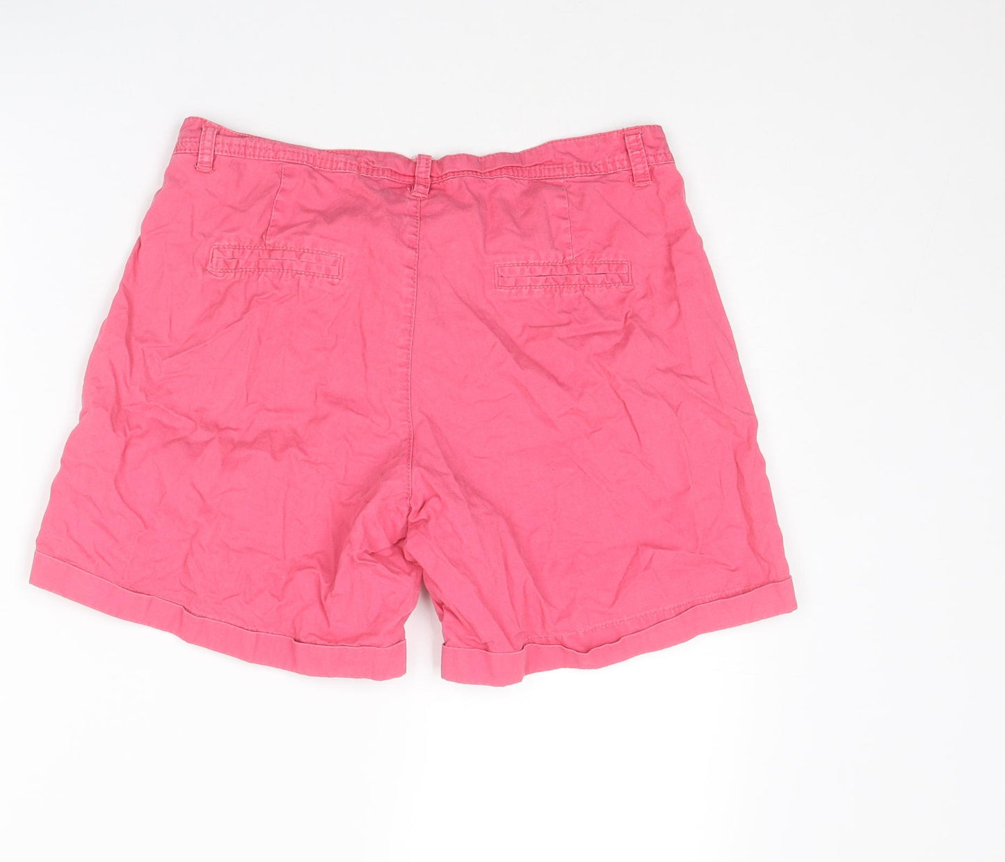 Colours of The World Womens Pink Cotton Chino Shorts Size 10 L6 in Regular Zip