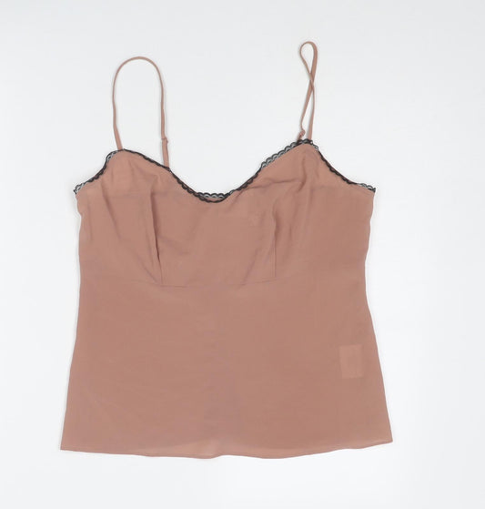 Karen Millen Womens Brown Polyester Camisole Tank Size 12 Sweetheart