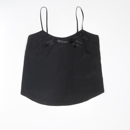 Coast Womens Black Polyamide Camisole Tank Size 12 Scoop Neck - Embellished