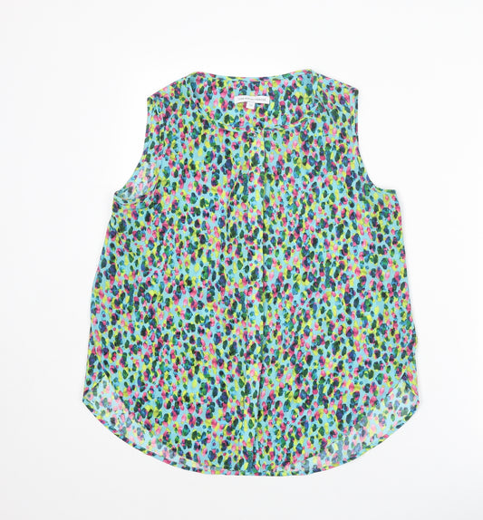 Fenn Wright Manson Womens Multicoloured Geometric Polyester Basic Button-Up Size 10 Round Neck