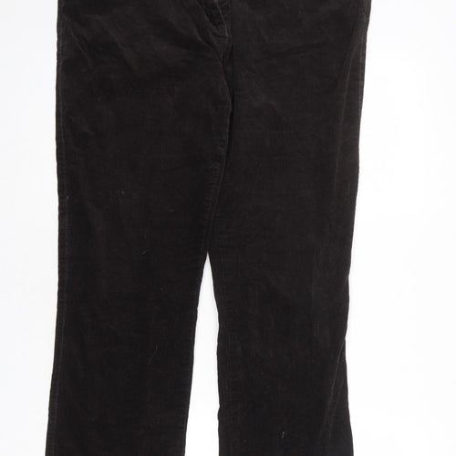 M&Co Womens Black Cotton Trousers Size 18 L30 in Regular Zip