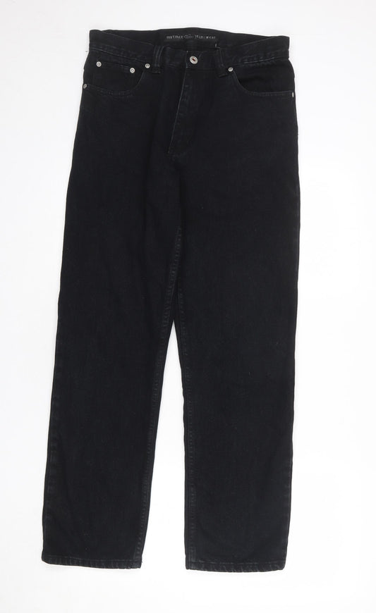 Maitinee Mens Black Cotton Straight Jeans Size 32 in L31 in Regular Zip