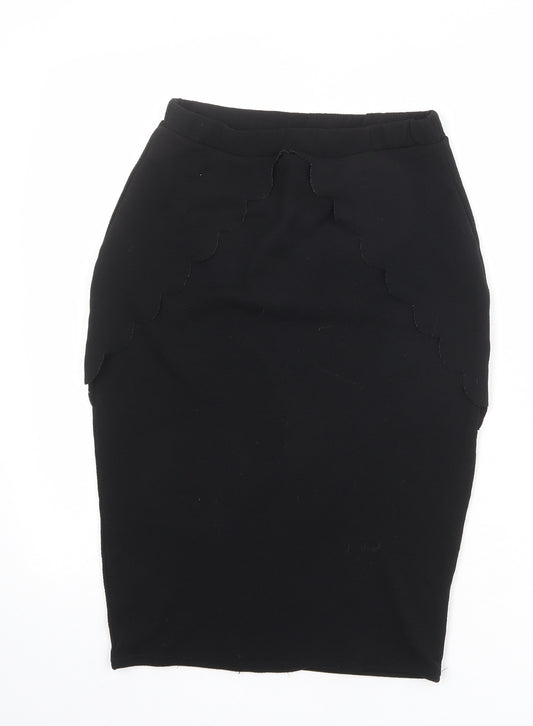 Boohoo Womens Black Polyester Straight & Pencil Skirt Size 12