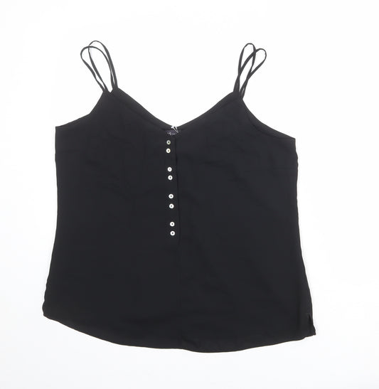 Marks and Spencer Womens Black Polyester Camisole Tank Size 14 V-Neck