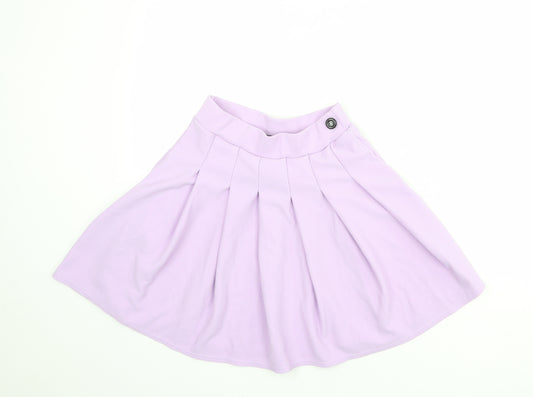 PRETTYLITTLETHING Womens Purple Polyester Pleated Skirt Size 8