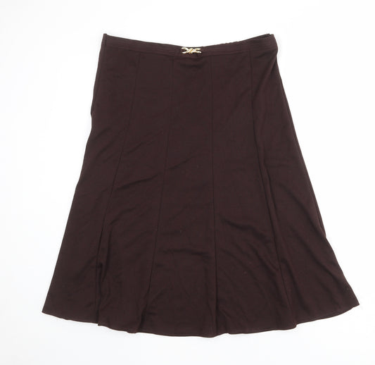 Bonmarché Womens Brown Polyester Swing Skirt Size 14