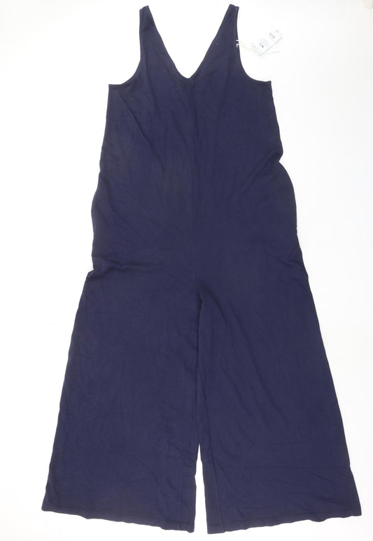 NEXT Womens Blue 100% Cotton Jumpsuit One-Piece Size 14 L28 in Pullover