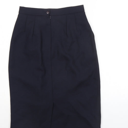 Viyella Womens Blue Wool Straight & Pencil Skirt Size 10 Zip