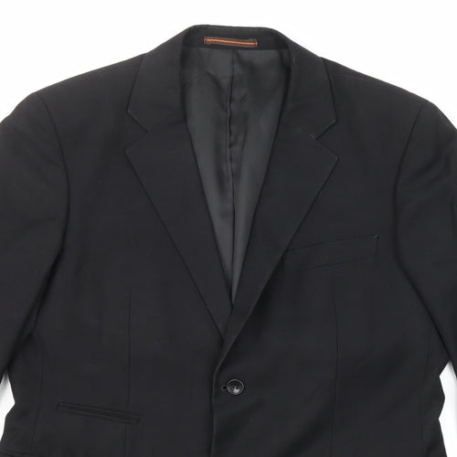 Topman Mens Black Polyester Jacket Suit Jacket Size 40 Regular