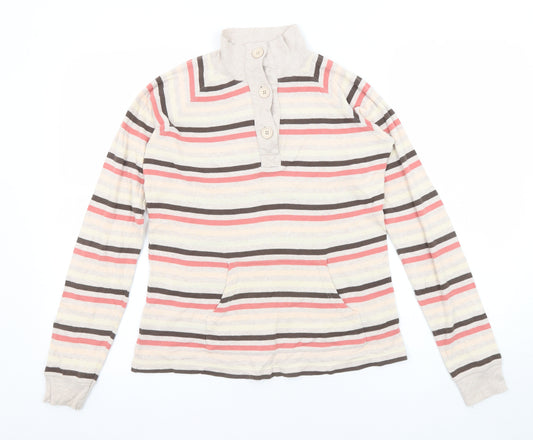NEXT Womens Multicoloured Striped Polyester Pullover Sweatshirt Size 8 Button