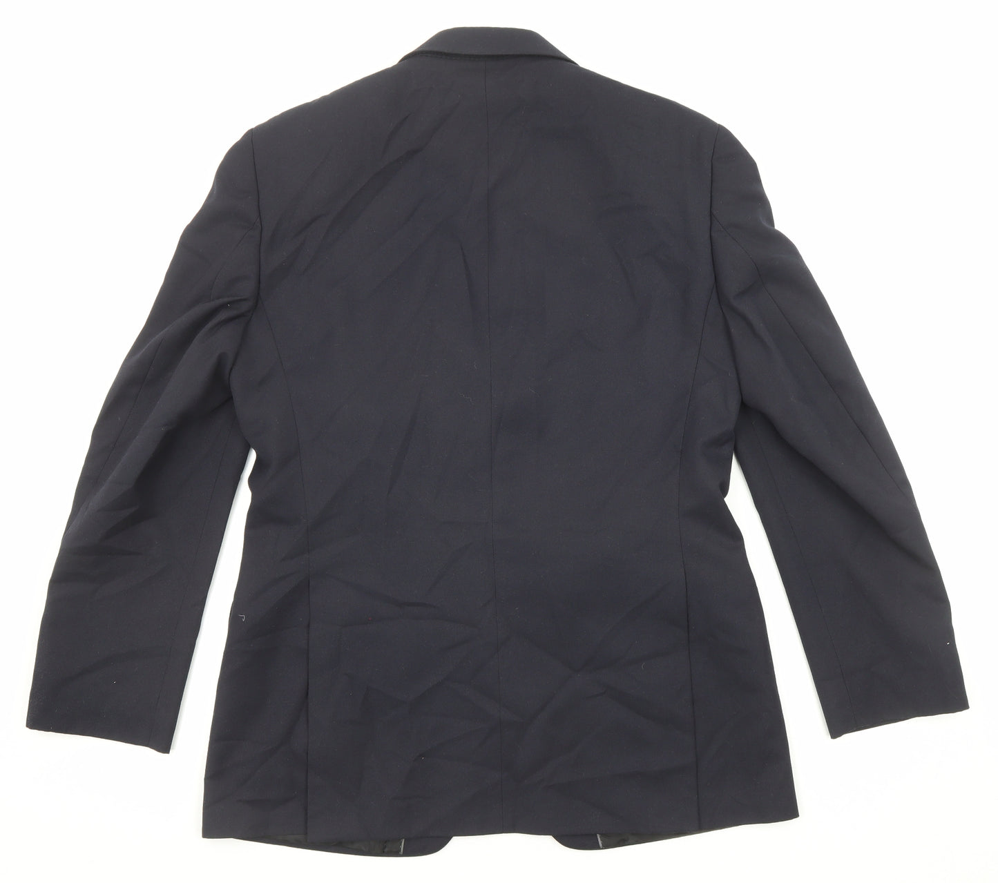 Terry de Havilland Mens Blue Polyester Jacket Suit Jacket Size 38 Regular
