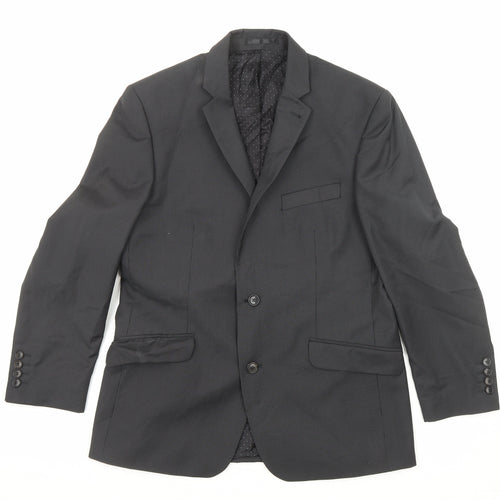 Jasper Conran Mens Black Striped Wool Jacket Suit Jacket Size 40 Regular