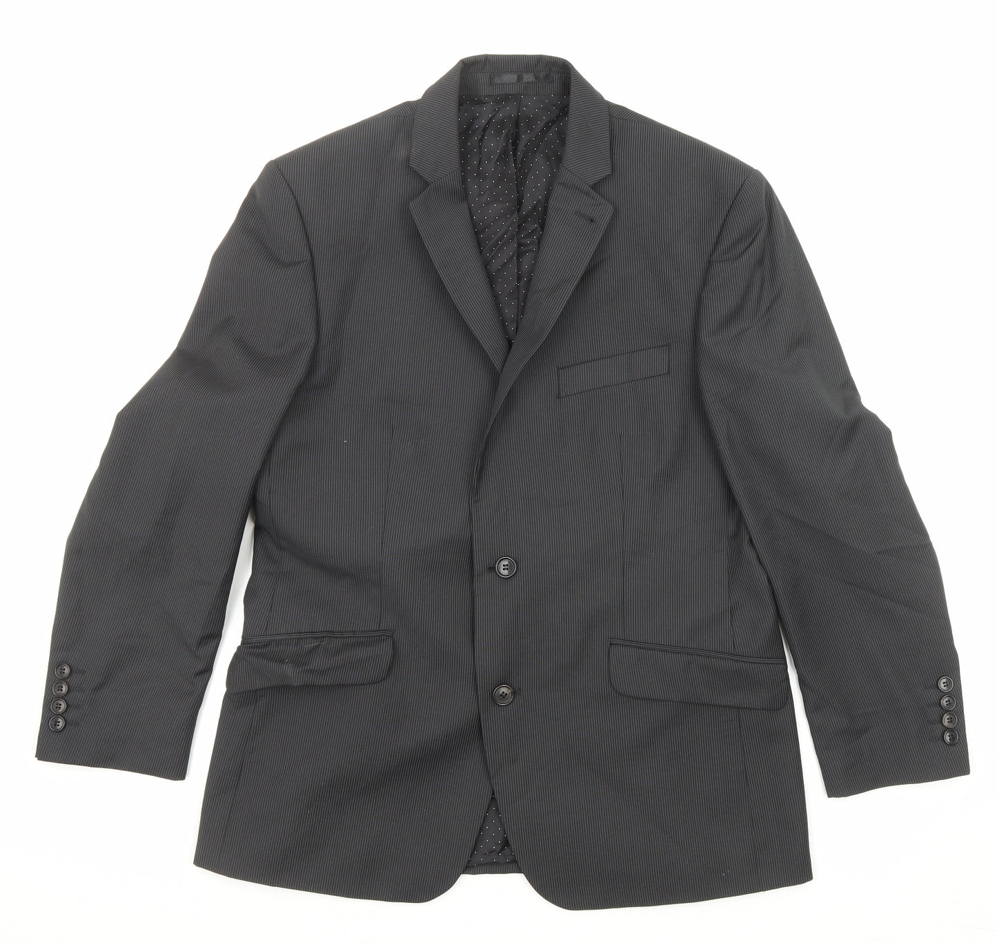 Jasper Conran Mens Black Striped Wool Jacket Suit Jacket Size 40 Regular
