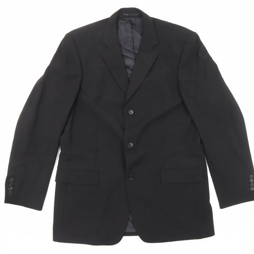 Blazer Mens Black Wool Jacket Suit Jacket Size 42 Regular