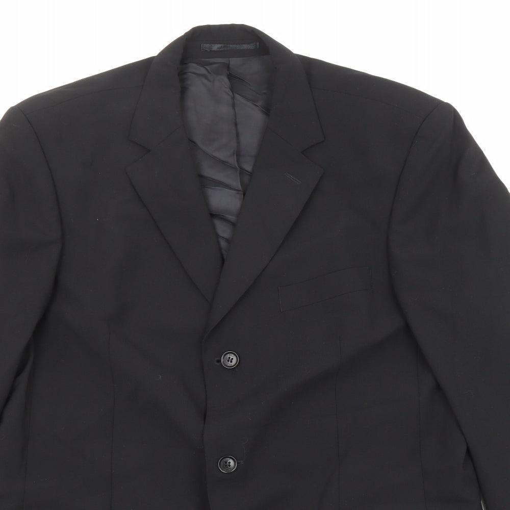Blazer Mens Black Wool Jacket Suit Jacket Size 42 Regular