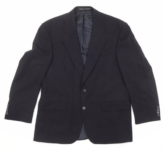 Centaur Mens Blue Wool Jacket Suit Jacket Size 40 Regular