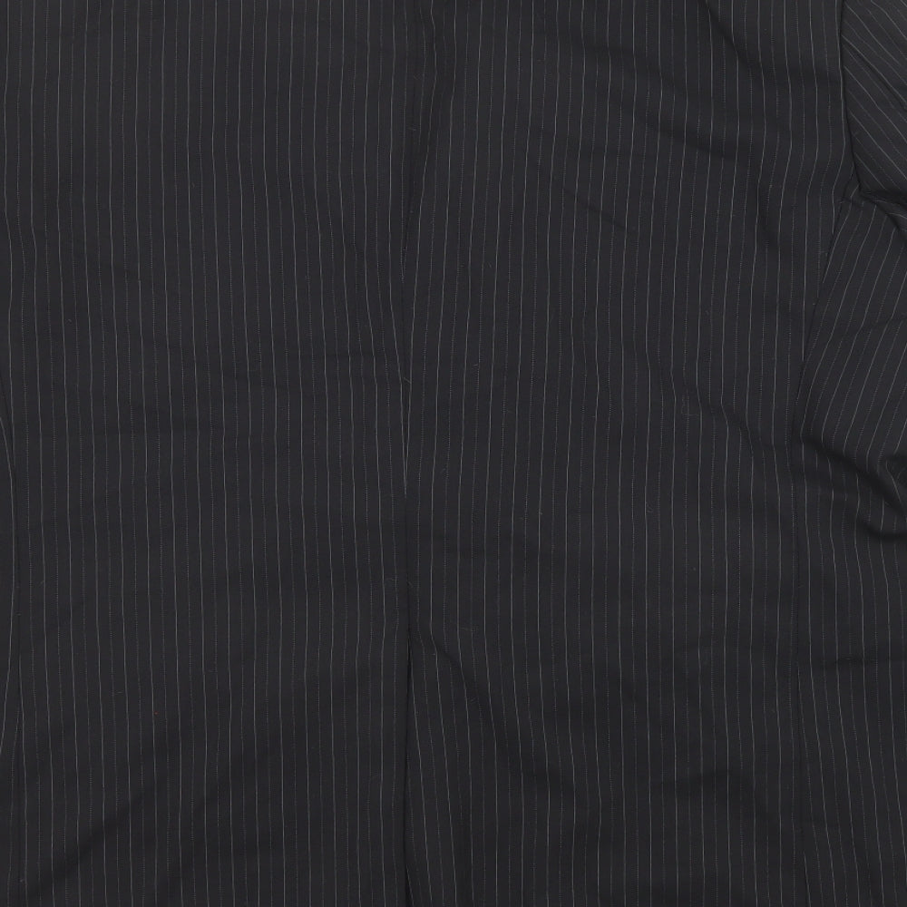 Marks and Spencer Mens Black Striped Wool Jacket Suit Jacket Size 48 Regular