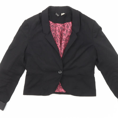 Divided by H&M Womens Black Jacket Blazer Size 10 Button