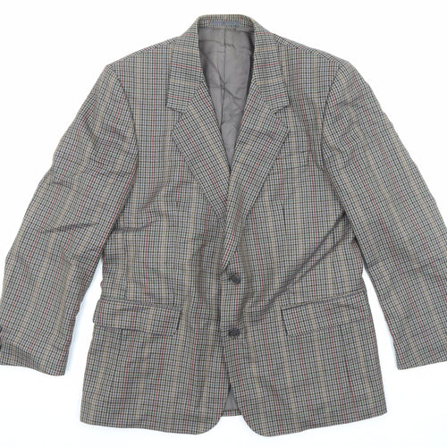 Diplomat Mens Multicoloured Geometric Wool Jacket Blazer Size 40 Regular