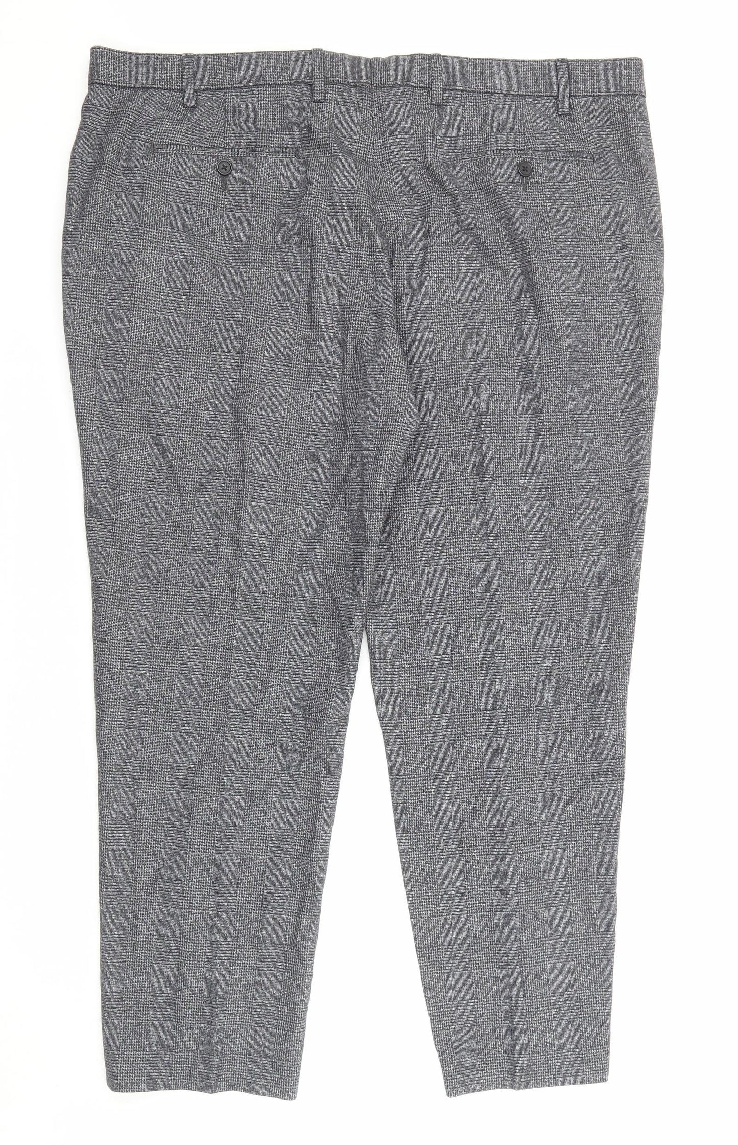 Marks and Spencer Mens Grey Polyester Dress Pants Trousers Size 44 in L28 in Regular Zip