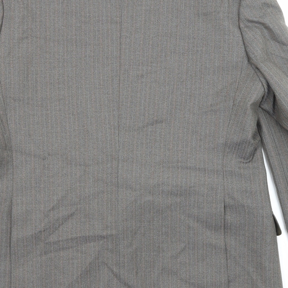 Grendale Mens Grey Striped Wool Jacket Suit Jacket Size 44 Regular