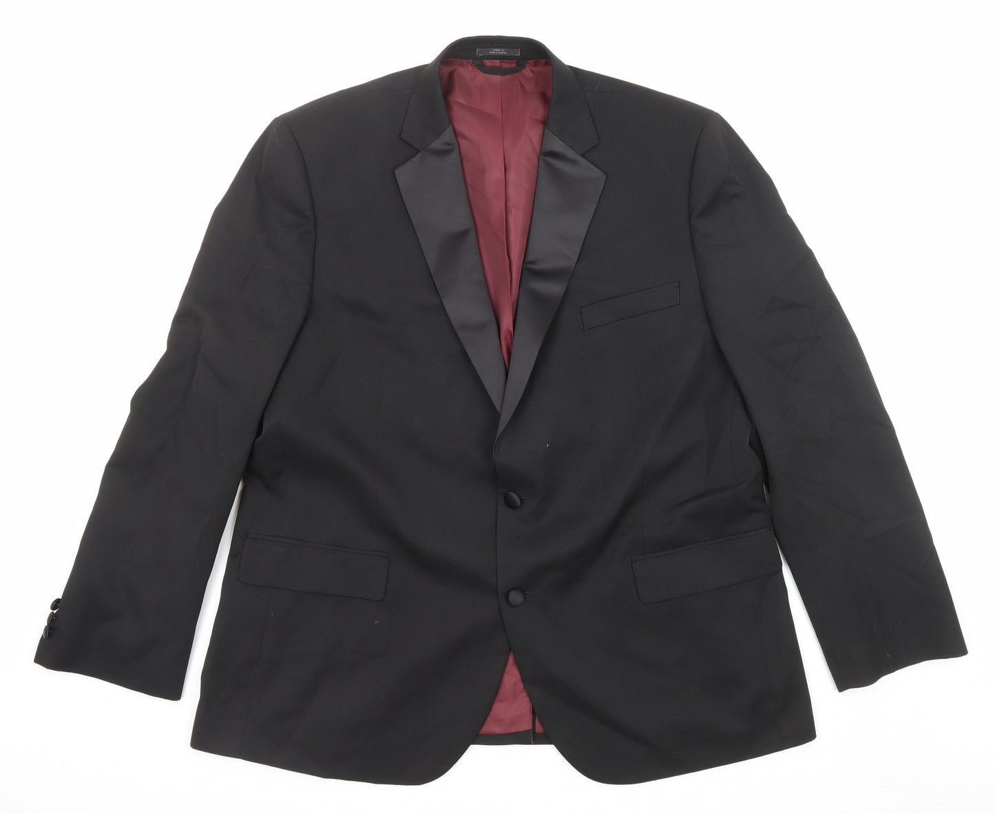 Marks and Spencer Mens Black Polyester Tuxedo Suit Jacket Size 46 Regular