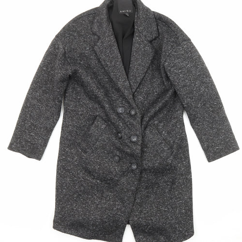 Amisu Womens Grey Overcoat Coat Size 6 Button
