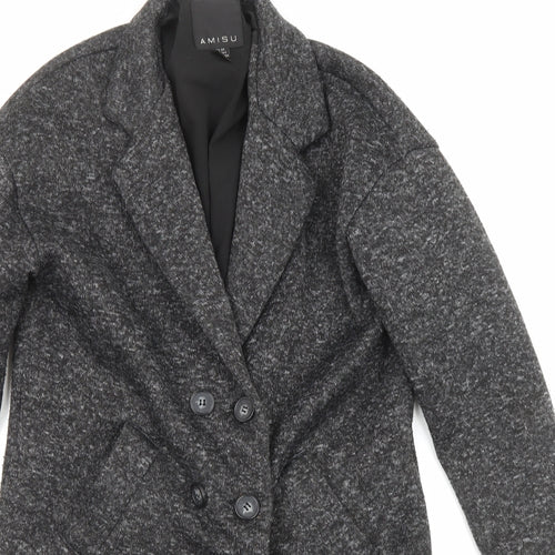 Amisu Womens Grey Overcoat Coat Size 6 Button