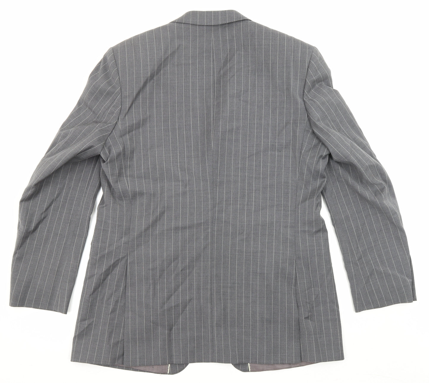 City Survival Mens Grey Striped Polyester Jacket Suit Jacket Size 44 Regular