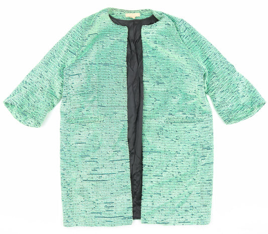 H&M Womens Green Overcoat Coat Size 10 - Textured