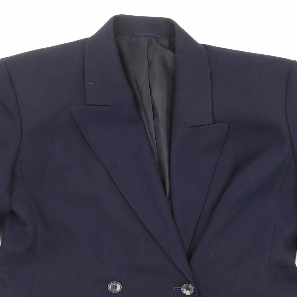 St Michael Womens Blue Jacket Blazer Size 12 Button