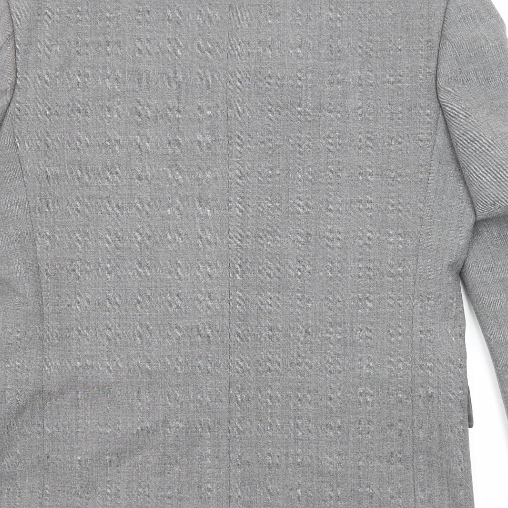 REMUS Mens Grey Polyester Jacket Suit Jacket Size 38 Regular