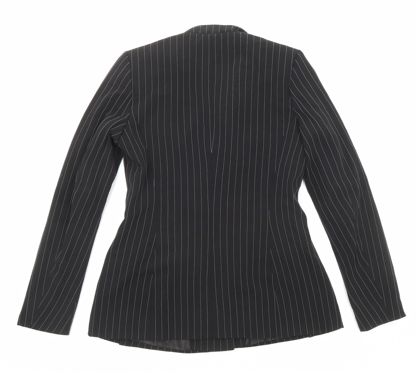 Zara Womens Black Striped Jacket Blazer Size S Button