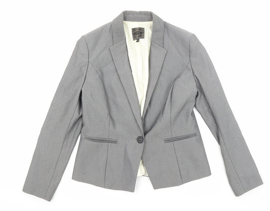 NEXT Womens Grey Polyester Jacket Suit Jacket Size 14