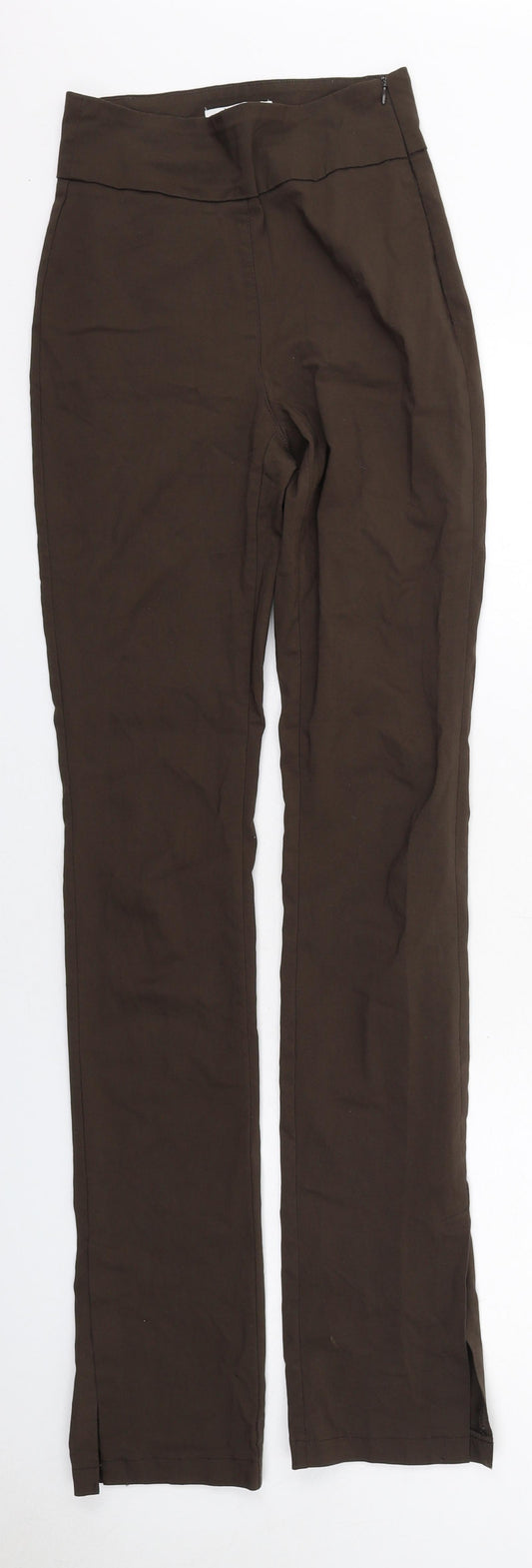 Naked Womens Brown Viscose Trousers Size 8 L34 in Regular Zip