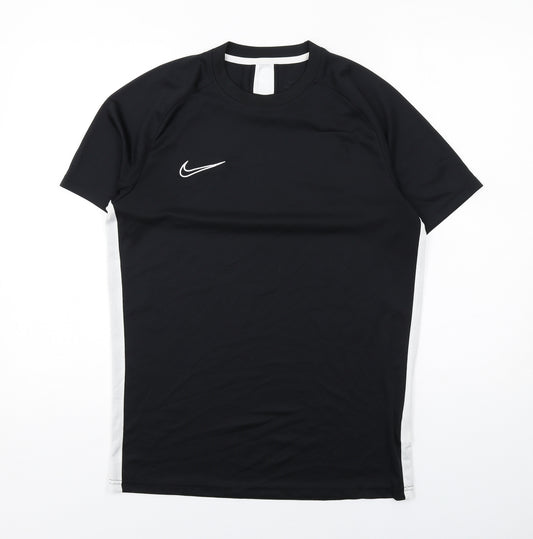 Nike Mens Black Colourblock Polyester Basic T-Shirt Size M Round Neck Pullover